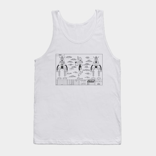 Drawtomaton-5000 Engineering Drawing Tank Top by KotienIndustries